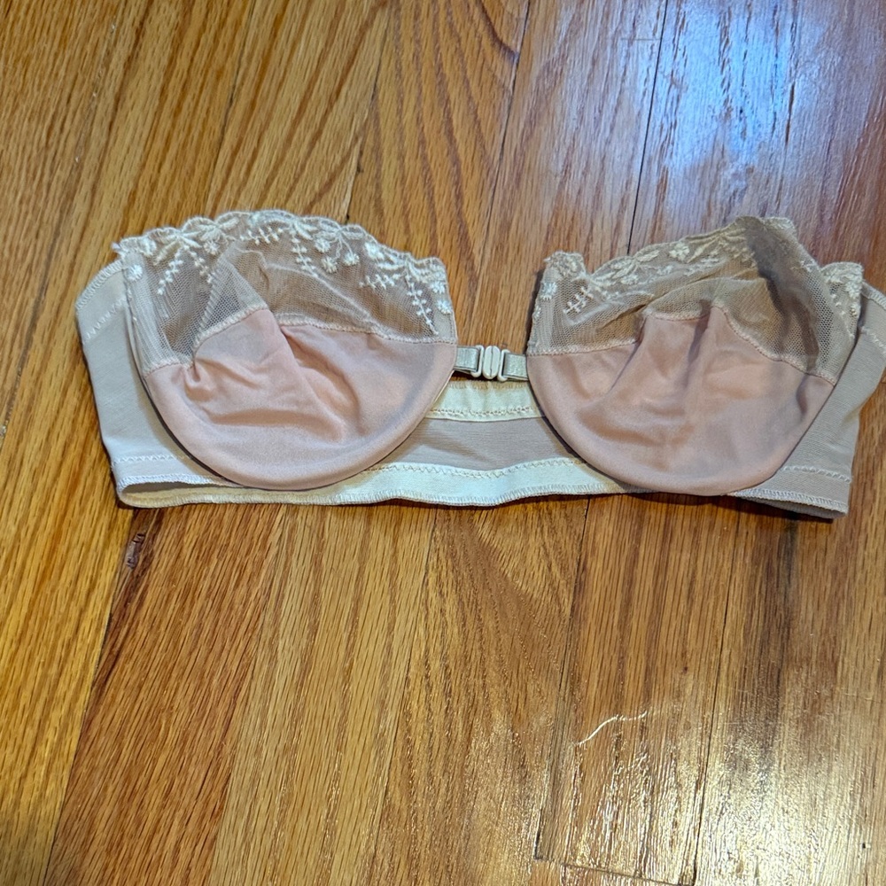 Dior Lace Strapless Bra in Nude and Cream
